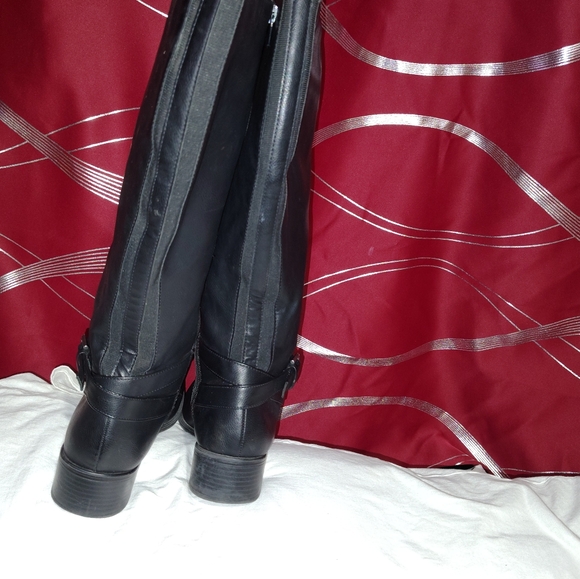 Women's Knee High 2.5 In heeled Leather Boot Sz 8 Wide by TIME & TRU - Picture 7 of 12